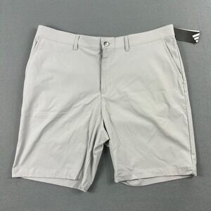 Adidas Ripstop Shorts Mens 38 Gray Flat Front Golf Casual 9"‎ Inseam NWT